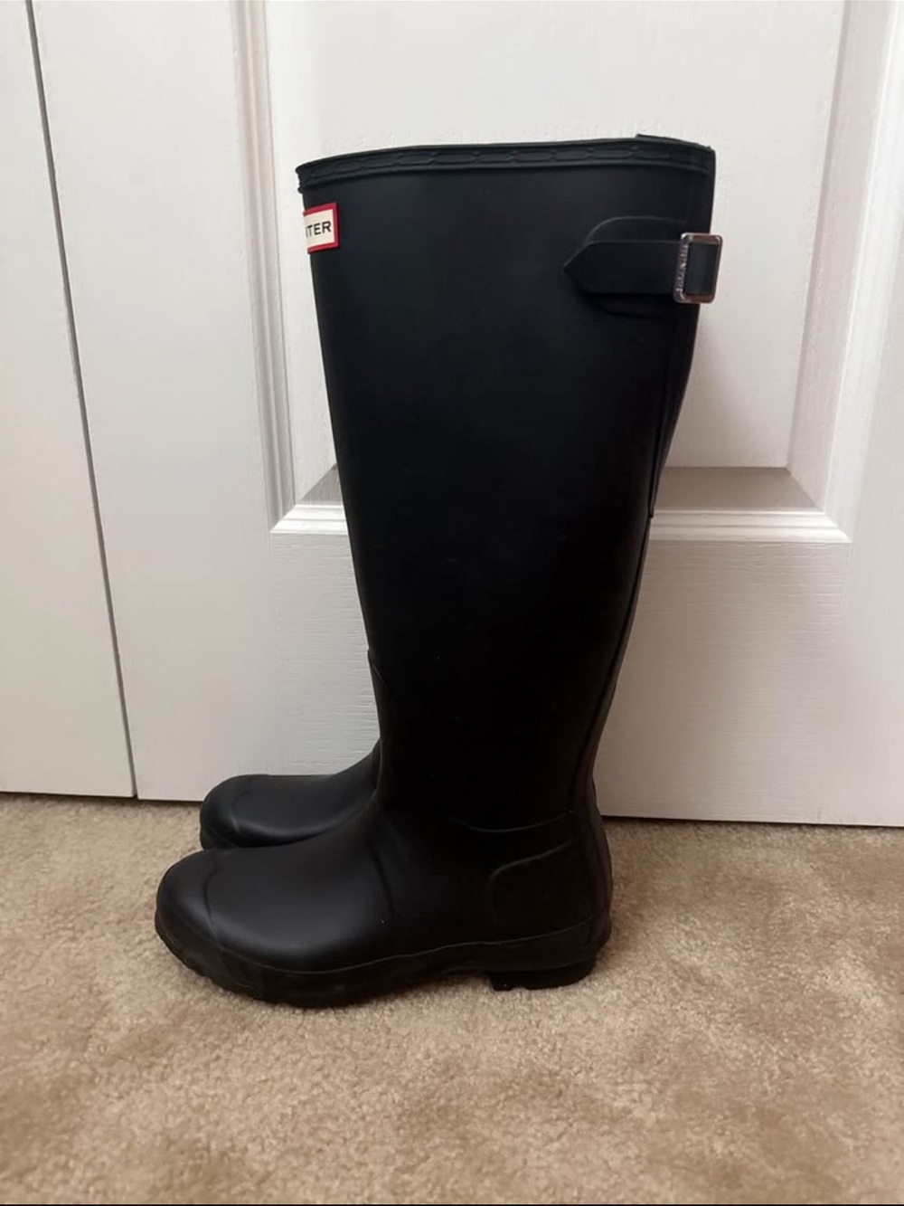 Hunter Black Knee-High Women's Rain Boots - Picture 2 of 6
